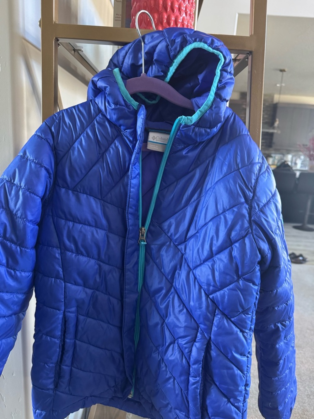 Columbia kids’ Blue Packable Hooded Puffer Jacket